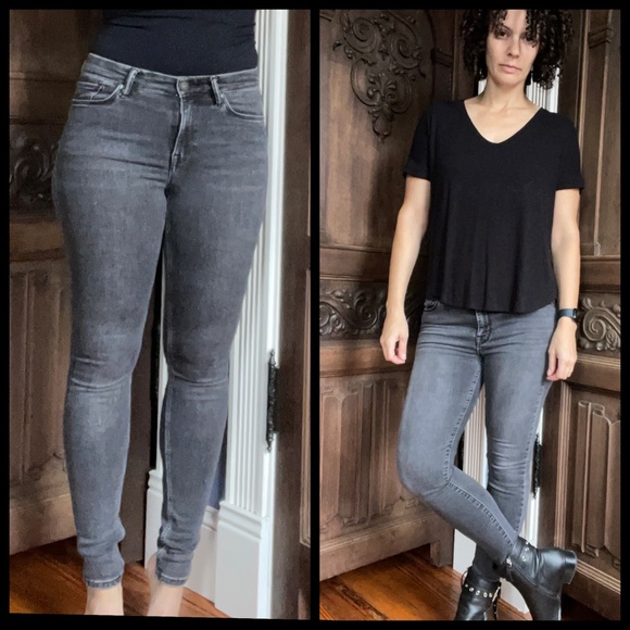 All Saints Grace Denim Jeans Size 28 Washed Black/Gray - Picture 2 of 11